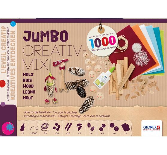 Jumbo Creativ-Mix "Naturholz", ca. 1.000 Teile