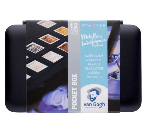 Van Gogh Aquarellfarbe Pocketbox 12 Näpfe, Metallic-Farben