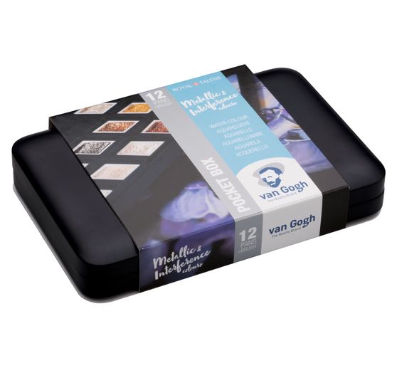 Van Gogh Aquarellfarbe Pocketbox 12 Näpfe, Metallic-Farben