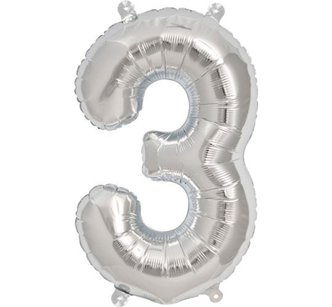 Folienballon "Zahl" - Ziffer "3"