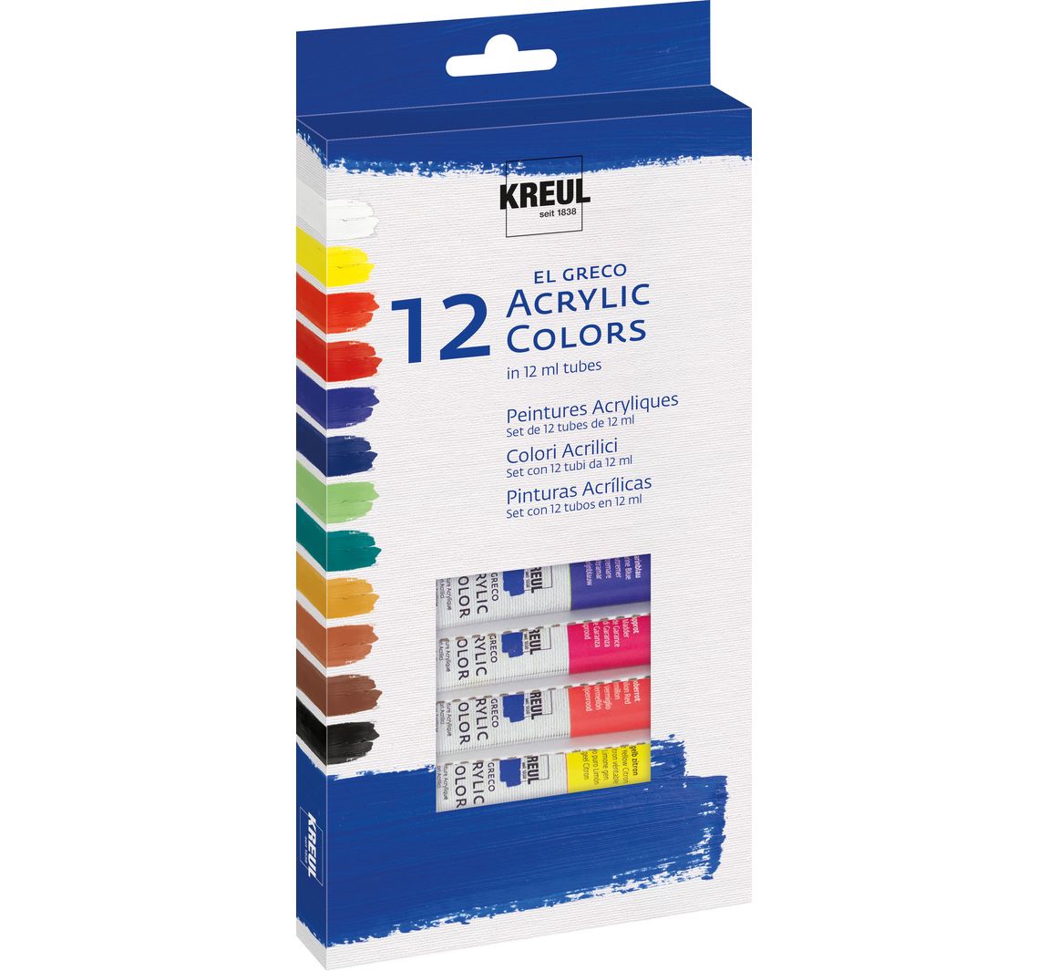 KREUL el Greco Acrylic-Set, 12 x 12 ml Tuben