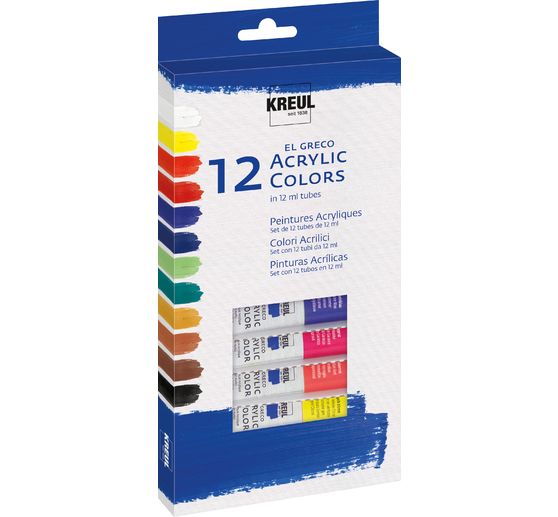 KREUL el Greco Acrylic Set, 12 x 12 ml tubes