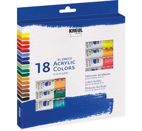 KREUL el Greco Acrylic-Set, 18 x 12 ml Tuben