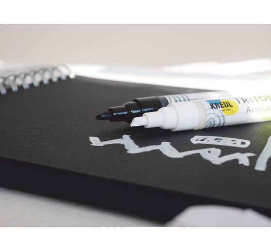 KREUL Triton Acrylic Marker "edge", 2er-Set, Schwarz & Weiß