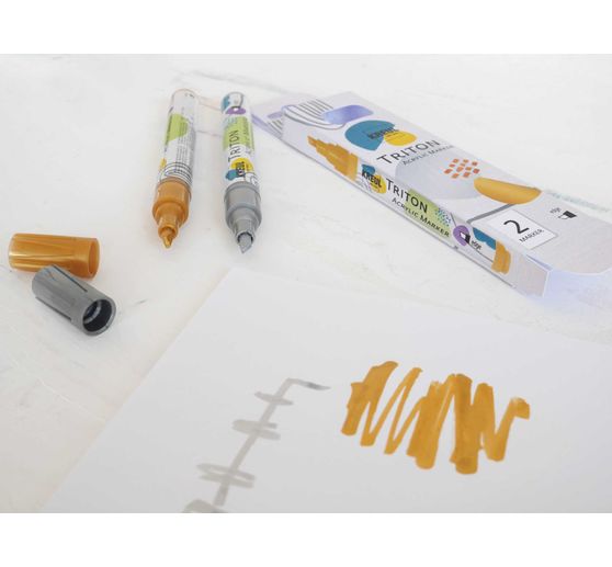 KREUL Triton Acrylic Marker "Edge", set of 2, silver & gold