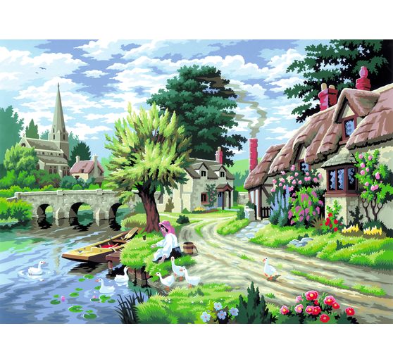 Malen nach Zahlen "Am Fluss", 30 x 40 cm