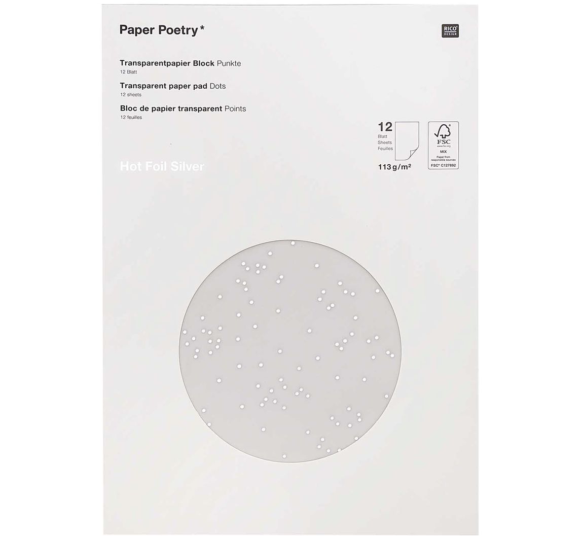 Transparentpapier "Punkte" - Silber