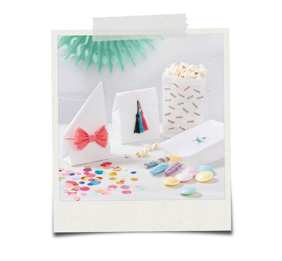 Papiertüten, Blockboden, weiß