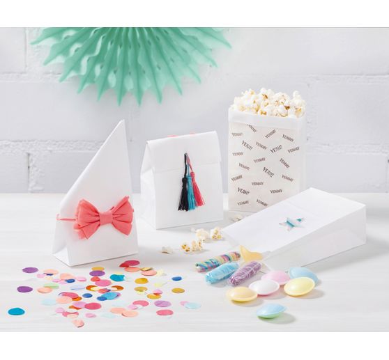 Papiertüten, Blockboden, weiß