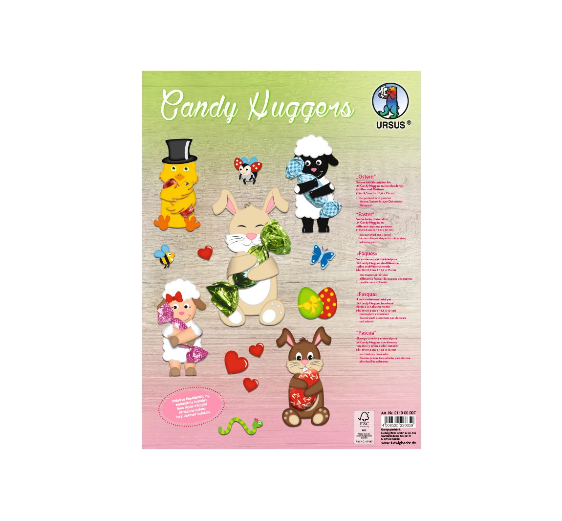 Ludwig Bähr Bastel-Set Candy Huggers Ostern Ve=24 Stück
