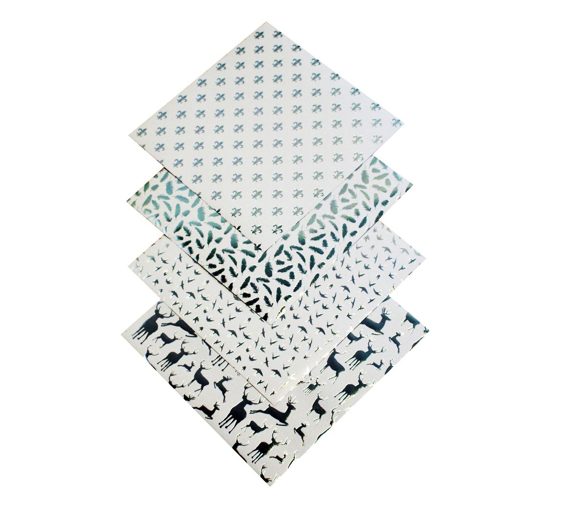 Faltpapier "Silver X-Mas"