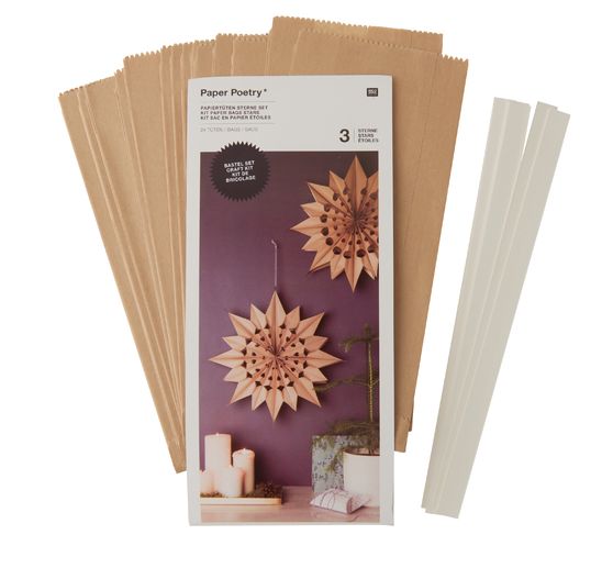 Papiertüten Sterne-Set, groß, Braun