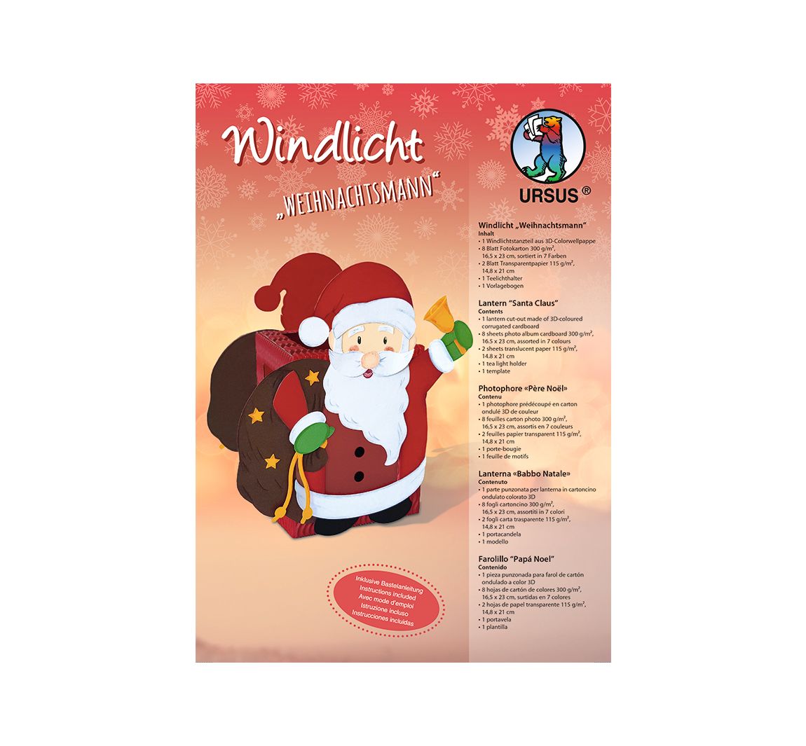 Windlicht "Weihnachtsmann"