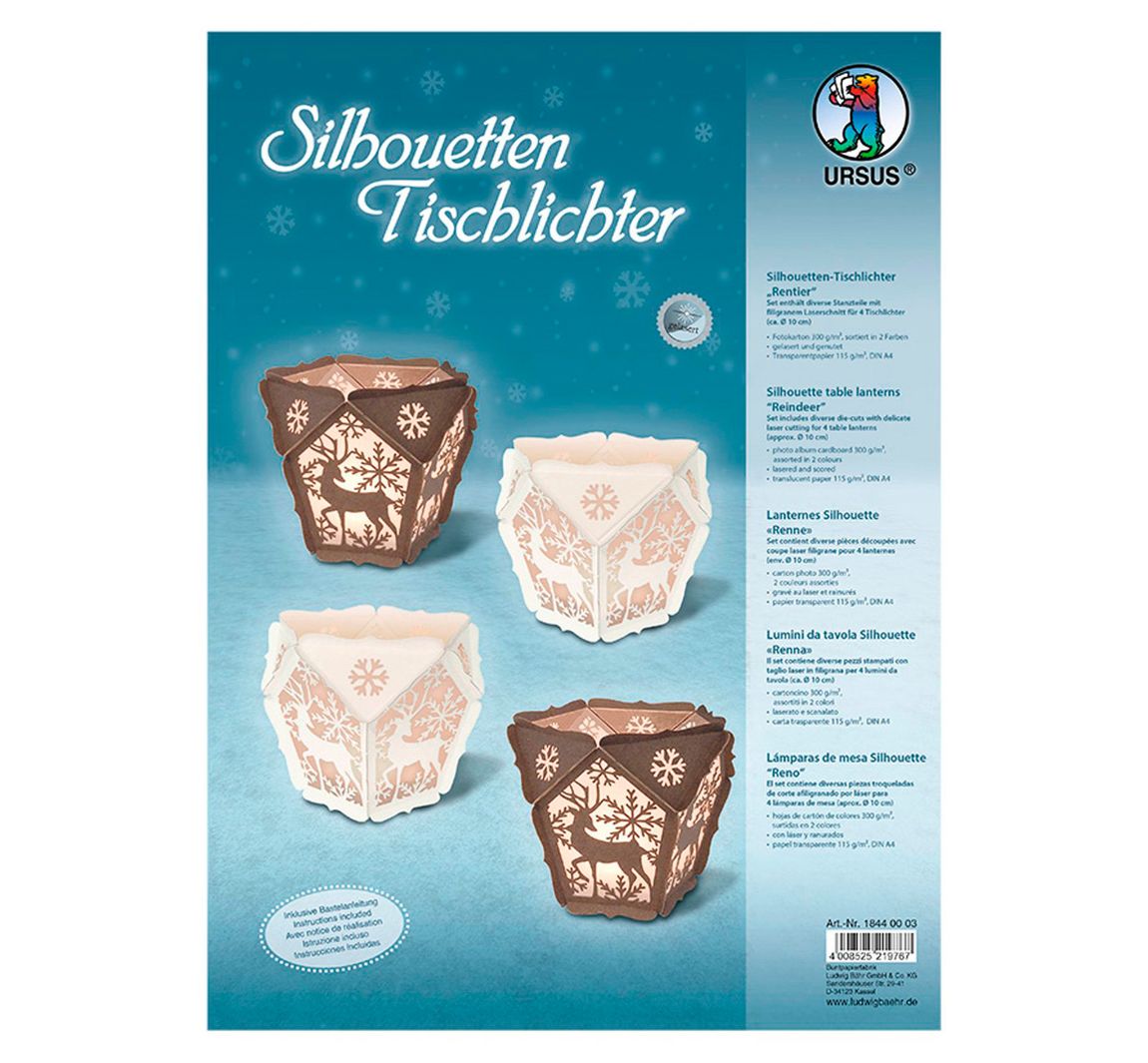 Silhouetten-Tischlichter "Rentier"