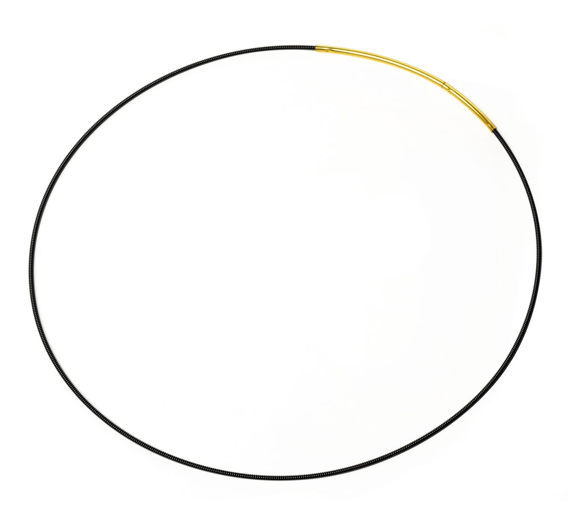 Spiral-Halsreif, 45 cm - Schwarz