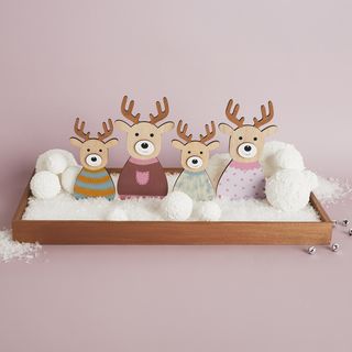 Weihnachtstablett mit Holz-Steckmotiv