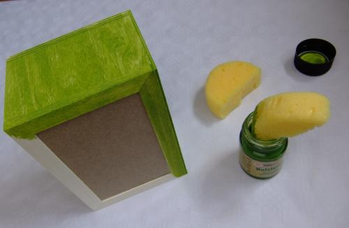 Schreibtischorganizer basteln - Holzlasur