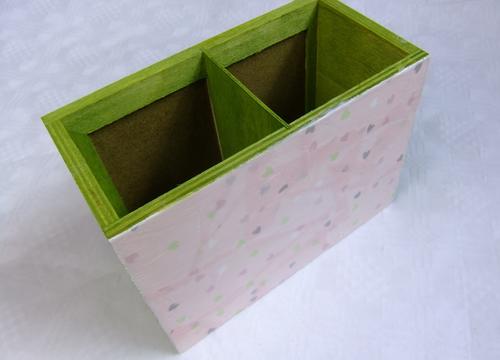 Schreibtischorganizer basteln - Decopatch Rückseite