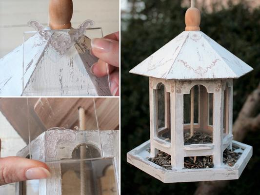 Futterhaus im Vintage-Stil mit Stempeln verzieren
