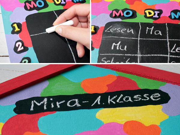 Wochenplan mit Kreide 