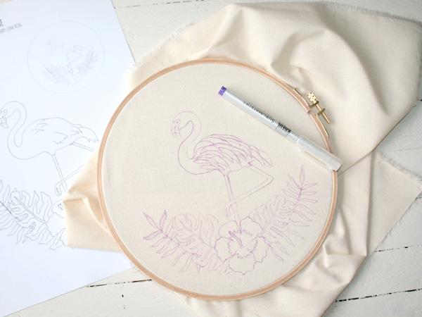 Stickring sticken Flamingo
