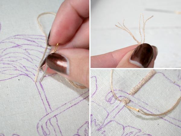 Sticken mit einem Stickrahmen