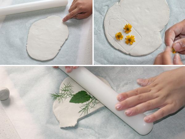 Tonanhänger mit blüten selber machen
