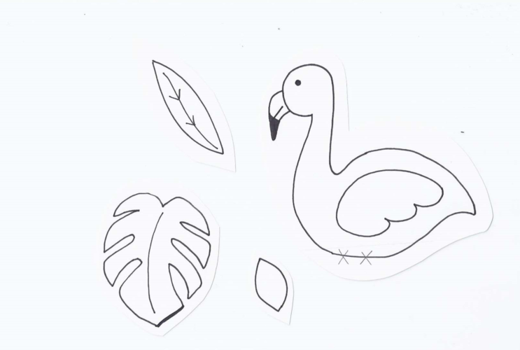 Vorlage für einen Flamingo zum ausdrucken Tropical deko