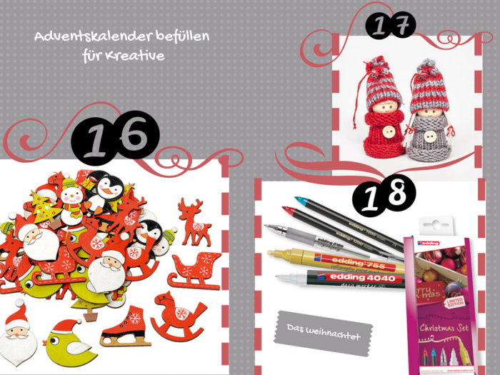 Adventskalender füllen für Bastler und Kreative