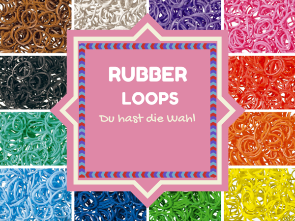 Einzelne uni Farben Loom Bands und Rubber Loops