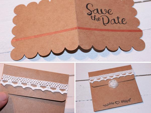 Hochzeitseinladung Anleitung Save the Date Umschlag