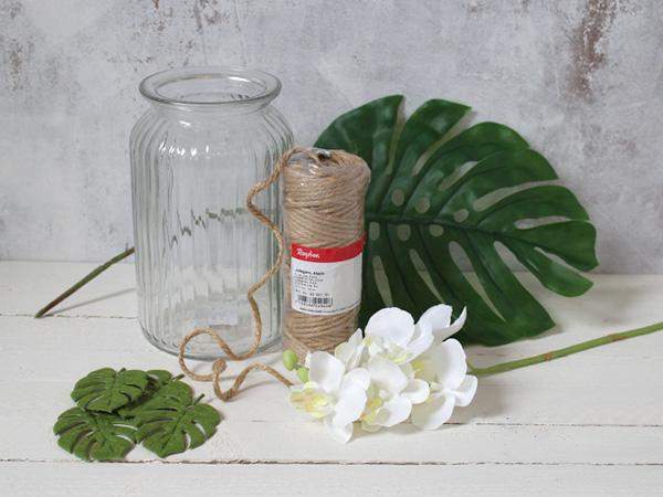 Benötigte Materialien für die tropische Sommer Vase