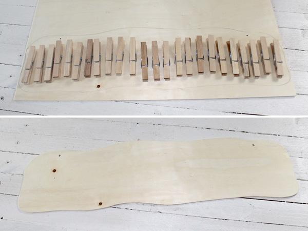 Sperrholz für die Grundplatte in Form sägen